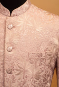 Men’s Designer Pastel Pink Embroidered Indo-Western Bandhgala | Wedding & Festive Wear Jacket