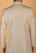 Men’s Ivory Designer Sherwani with Intricate Gold Embroidery | Groom Wedding & Reception Wear