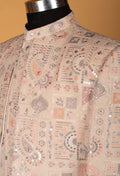Men’s Beige Multi-Color Embroidered Indo-Western Achkan | Festive & Wedding Designer Jacket