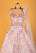 Women’s Blush Pink Embellished Ball Gown Dress | Designer Evening & Engagement Wear
