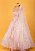 Women’s Blush Pink Embellished Ball Gown Dress | Designer Evening & Engagement Wear