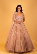 Champagne Gold | Champagne gold embellished ball gown dress – product image 1 | 1
