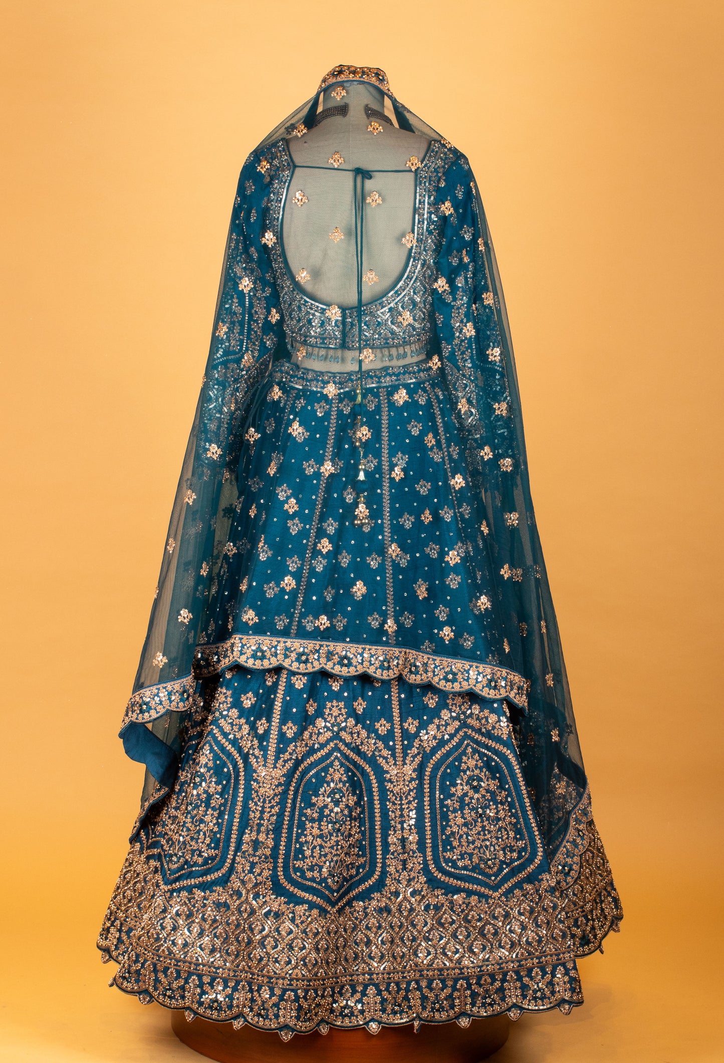 Women’s Teal Blue Heavy Embroidered Bridal Lehenga Choli with Dupatta | Wedding & Reception Designer Couture