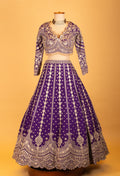 Women’s Royal Purple Heavy Embroidered Bridal Lehenga Choli with Dupatta | Wedding & Reception Designer Wear