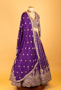 Royal Purple | Royal purple heavy embroidered bridal lehenga with full-sleeve blouse – product image 6 | 6