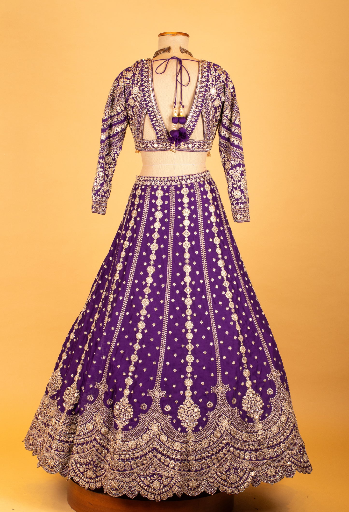 Women’s Royal Purple Heavy Embroidered Bridal Lehenga Choli with Dupatta | Wedding & Reception Designer Wear