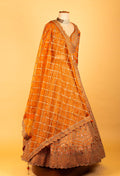 Women’s Orange Heavy Bridal Embroidered Lehenga Choli with Dupatta | Wedding & Festive Designer Wear