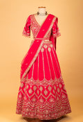 Women’s Red Heavy Bridal Embroidered Lehenga Choli with Dupatta | Premium Wedding Couture