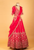 Women’s Red Heavy Bridal Embroidered Lehenga Choli with Dupatta | Premium Wedding Couture