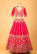 Women’s Red Heavy Bridal Embroidered Lehenga Choli with Dupatta | Premium Wedding Couture