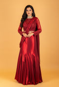 Women’s Red Designer Mermaid Lehenga Set with Embellished Blouse & Dupatta | Party & Wedding Wear