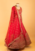Women’s Red Heavy Zari & Sequin Bridal Lehenga Choli with Dupatta | Premium Wedding Designer Wear