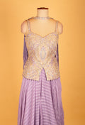 Lavender Straight Cut Indo-Western Gown with Heavy Sequin Embellishment – Reception & Party Wear
