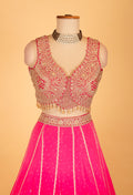 Hot Pink Bridal Embroidered Lehenga Set with Heavy Zari & Sequin Work – Wedding & Festive Wear