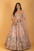 Multi-Color Thread & Sequin Embroidered Organza Lehenga Set – Designer Bridal & Festive Wear