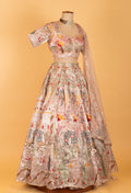 Multi-Color Thread & Sequin Embroidered Organza Lehenga Set – Designer Bridal & Festive Wear