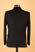 Black Textured 3-Piece Suit for Men – Premium Wedding & Reception Tuxedo Look