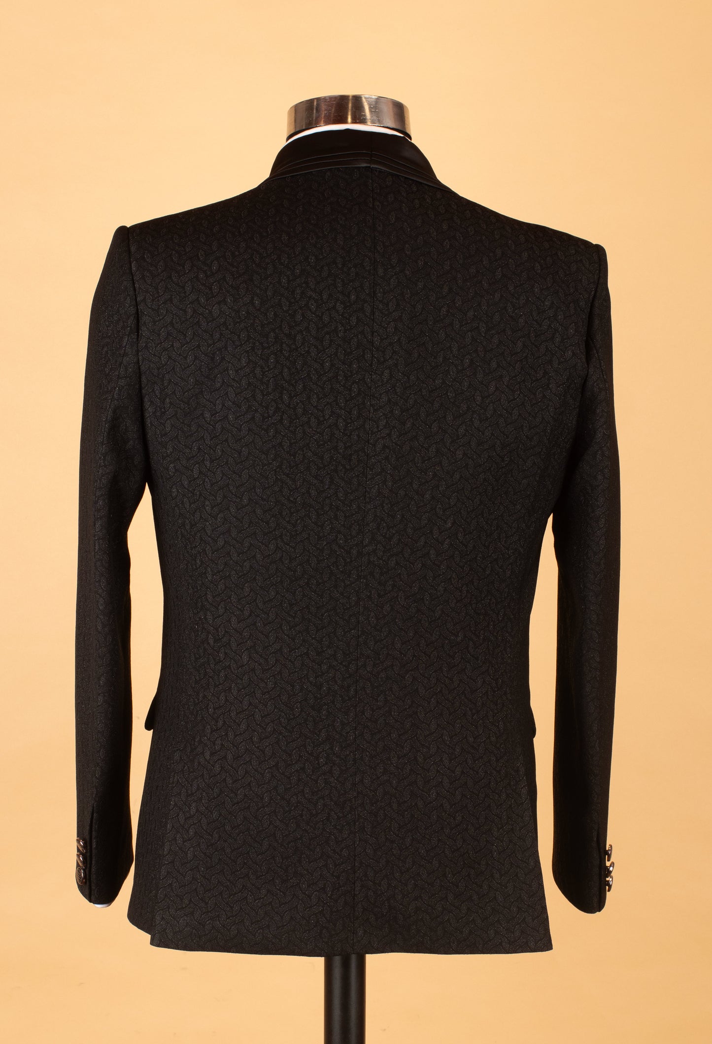 Black Textured 3-Piece Suit for Men – Premium Wedding & Reception Tuxedo Look