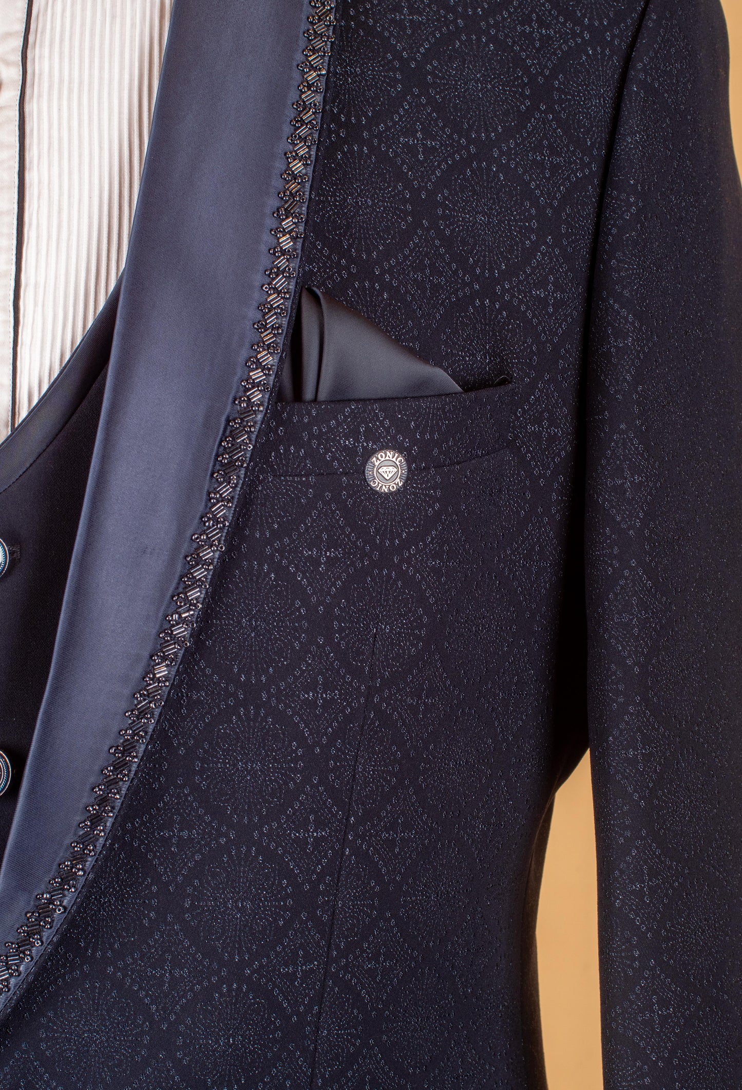 Navy Blue 3-Piece Tuxedo Suit for Men with Designer Shawl Lapel – Groom & Reception Wear