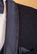 Navy Blue 3-Piece Tuxedo Suit for Men with Designer Shawl Lapel – Groom & Reception Wear