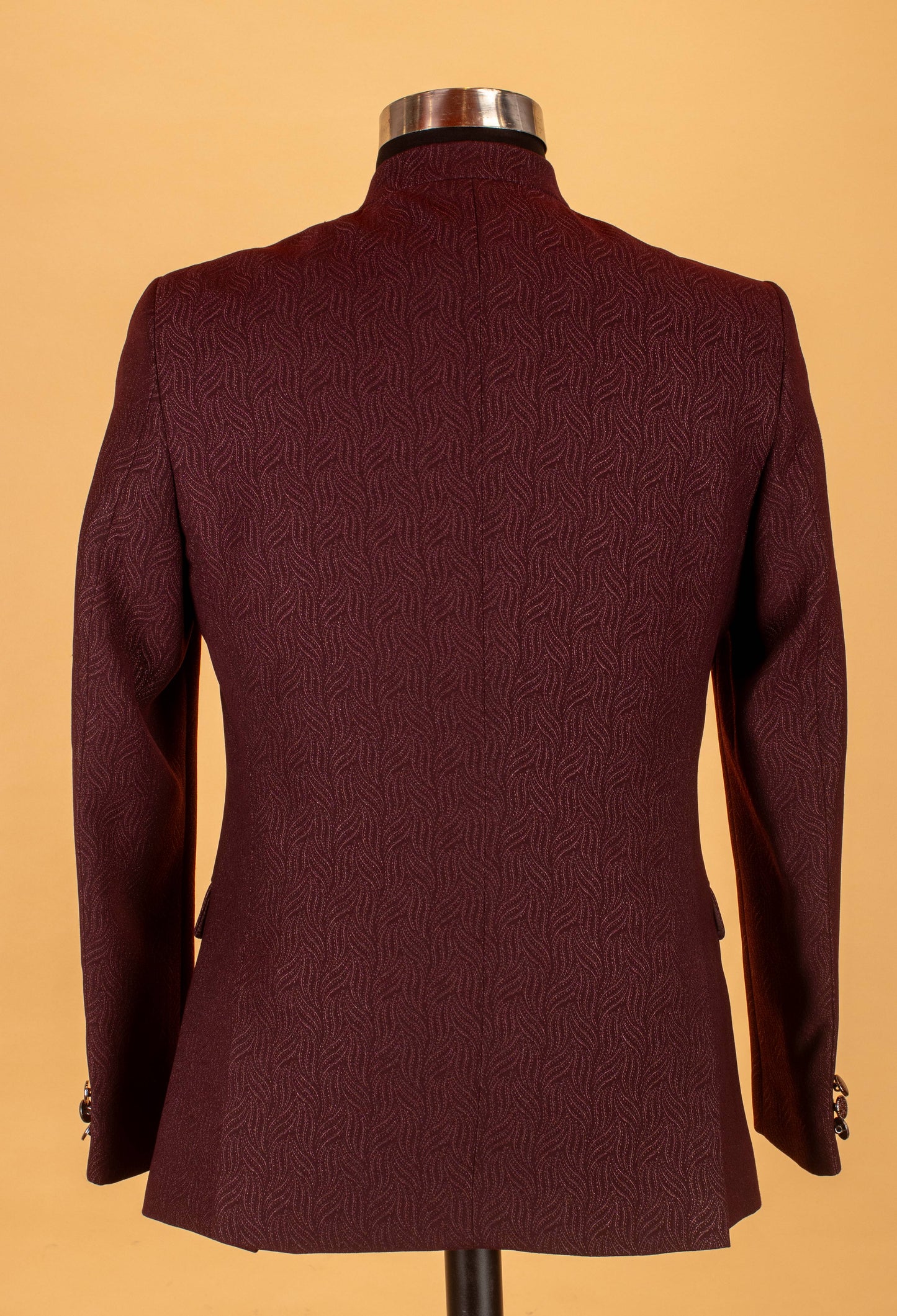 Maroon Textured Bandhgala Blazer for Men – Royal Indian Groom & Festive Wear
