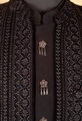 Black Embroidered Indo-Western Suit for Groom – Royal Wedding & Reception Wear
