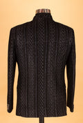Black Embroidered Indo-Western Suit for Groom – Royal Wedding & Reception Wear