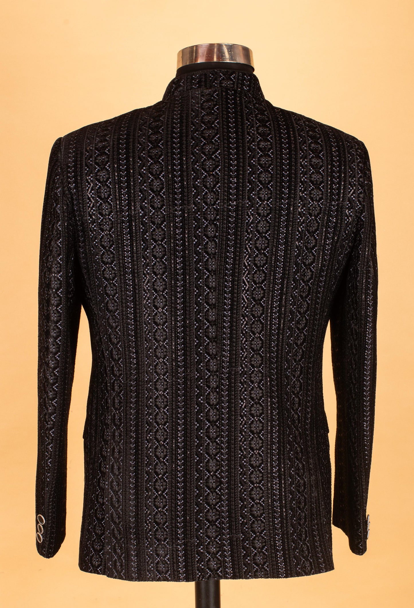 Black Embroidered Indo-Western Suit for Groom – Royal Wedding & Reception Wear