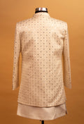 Ivory Mirror Embroidered Sherwani for Groom – Premium Wedding & Reception Wear