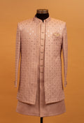 Blush Pink Sequin Embroidered Sherwani for Men – Premium Wedding & Festive Wear