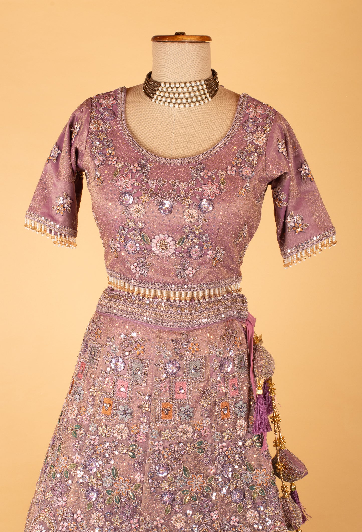 Lavender Heavy Embellished Bridal Lehenga Choli with Dupatta – Wedding & Reception Wear