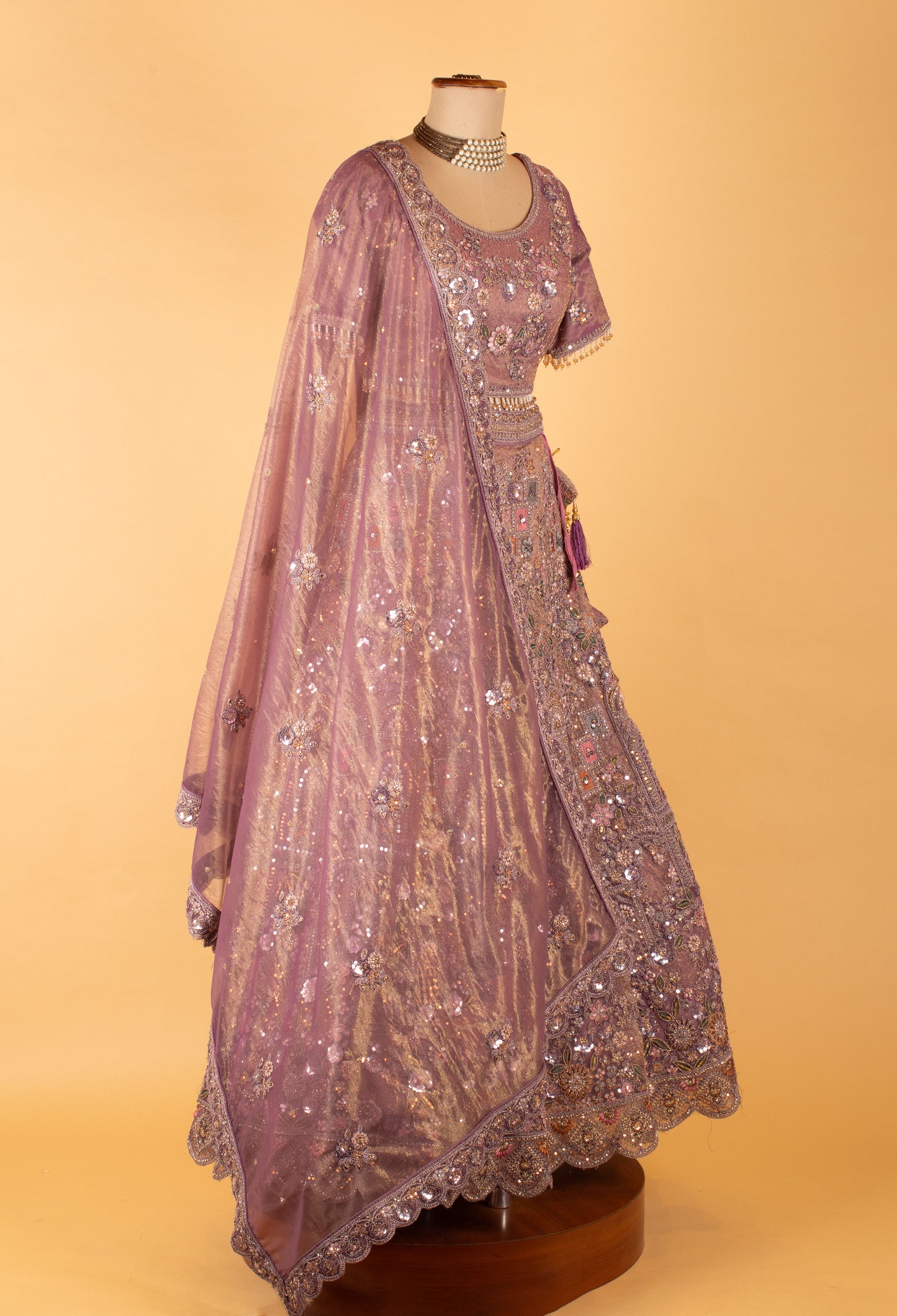 Lavender Heavy Embellished Bridal Lehenga Choli with Dupatta – Wedding & Reception Wear