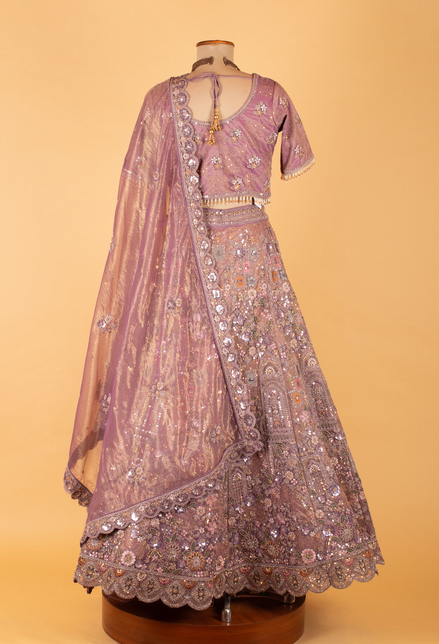Lavender Heavy Embellished Bridal Lehenga Choli with Dupatta – Wedding & Reception Wear