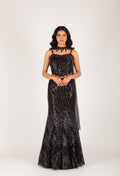 Black Sequins Embellished Lehenga Set with Crop Blouse & Choker – Premium Party & Wedding Wear