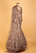 Rose Gold Heavy Sequin Embroidered Bridal Lehenga with Blouse & Dupatta