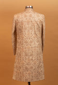 Men’s Gold Embroidered Designer Sherwani with Mandarin Collar