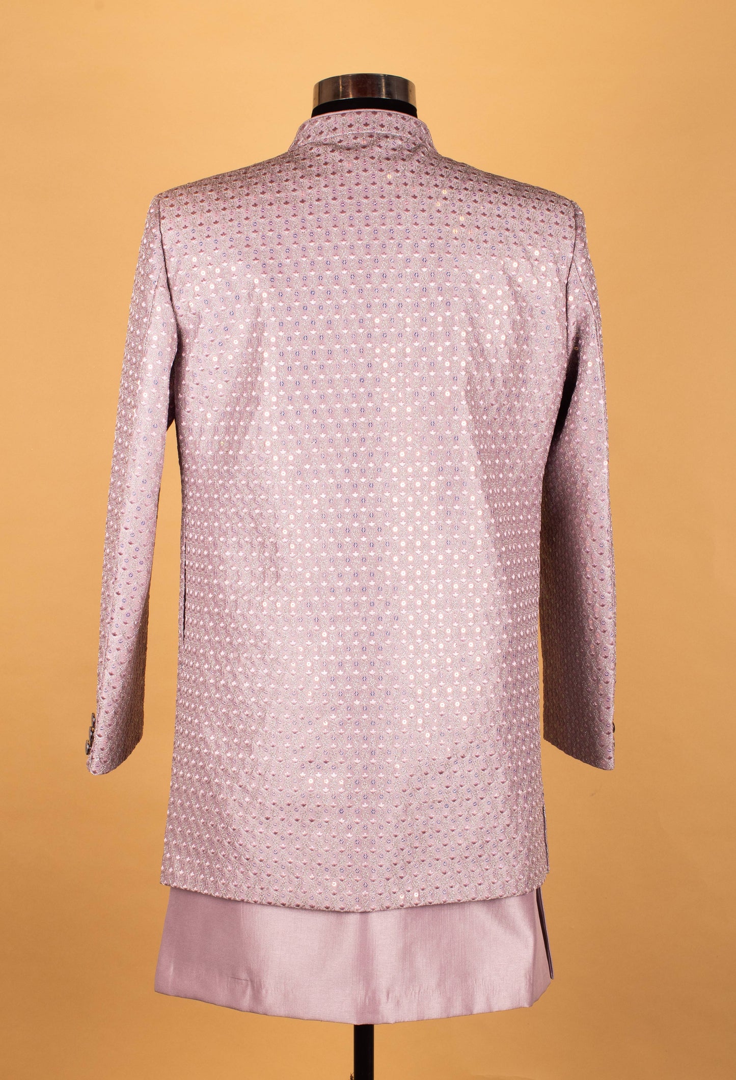 Men’s Blush Pink Sequin Embellished Designer Sherwani Set