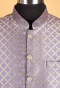 Men’s Lavender Purple Jacquard Nehru Jacket