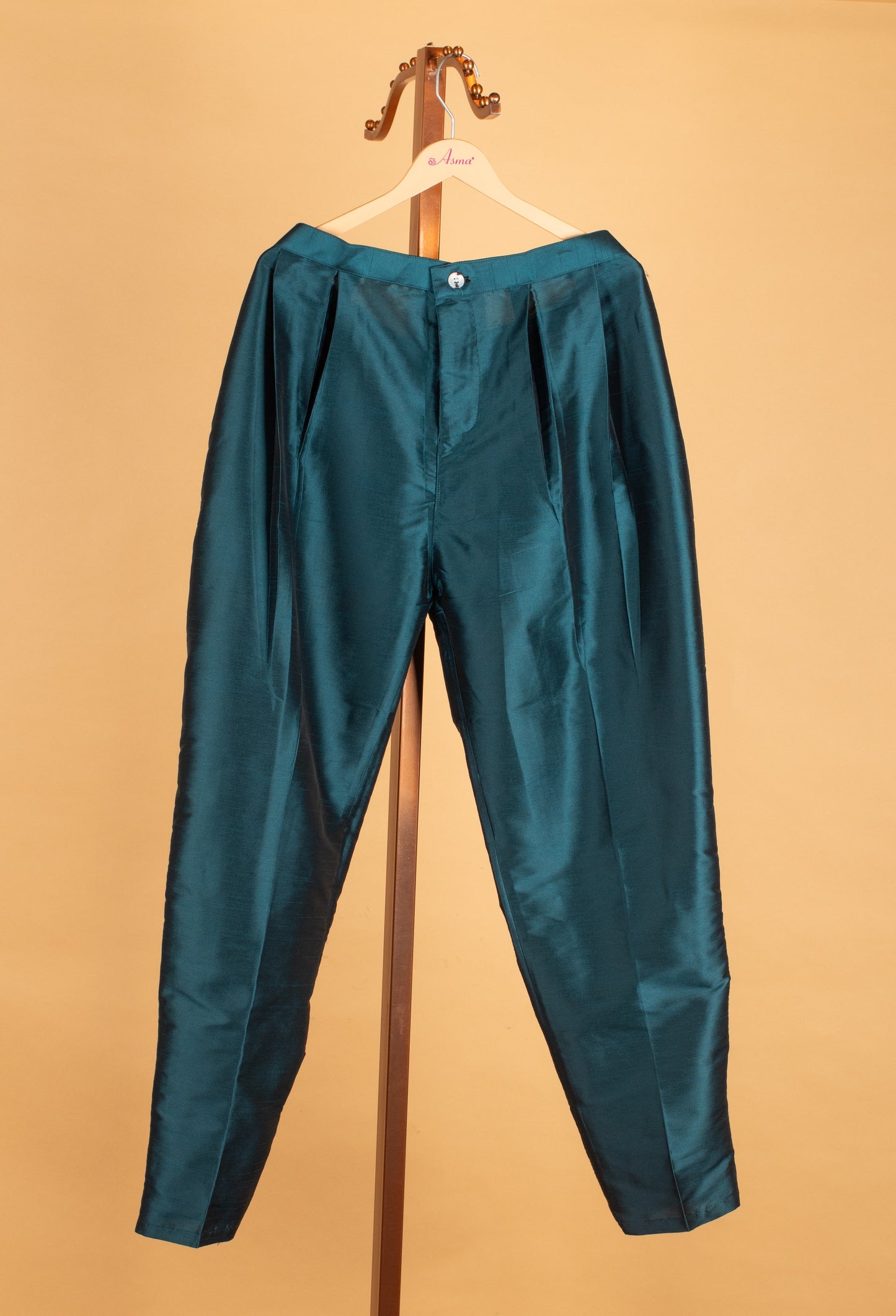 Men’s Teal Blue Embroidered Nehru Jacket Kurta Set