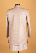 Men’s Champagne Beige Sequin Embellished Designer Sherwani Set