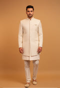 Men’s Ivory Sequin Embellished Designer Sherwani Set