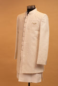Men’s Ivory Sequin Embellished Designer Sherwani Set