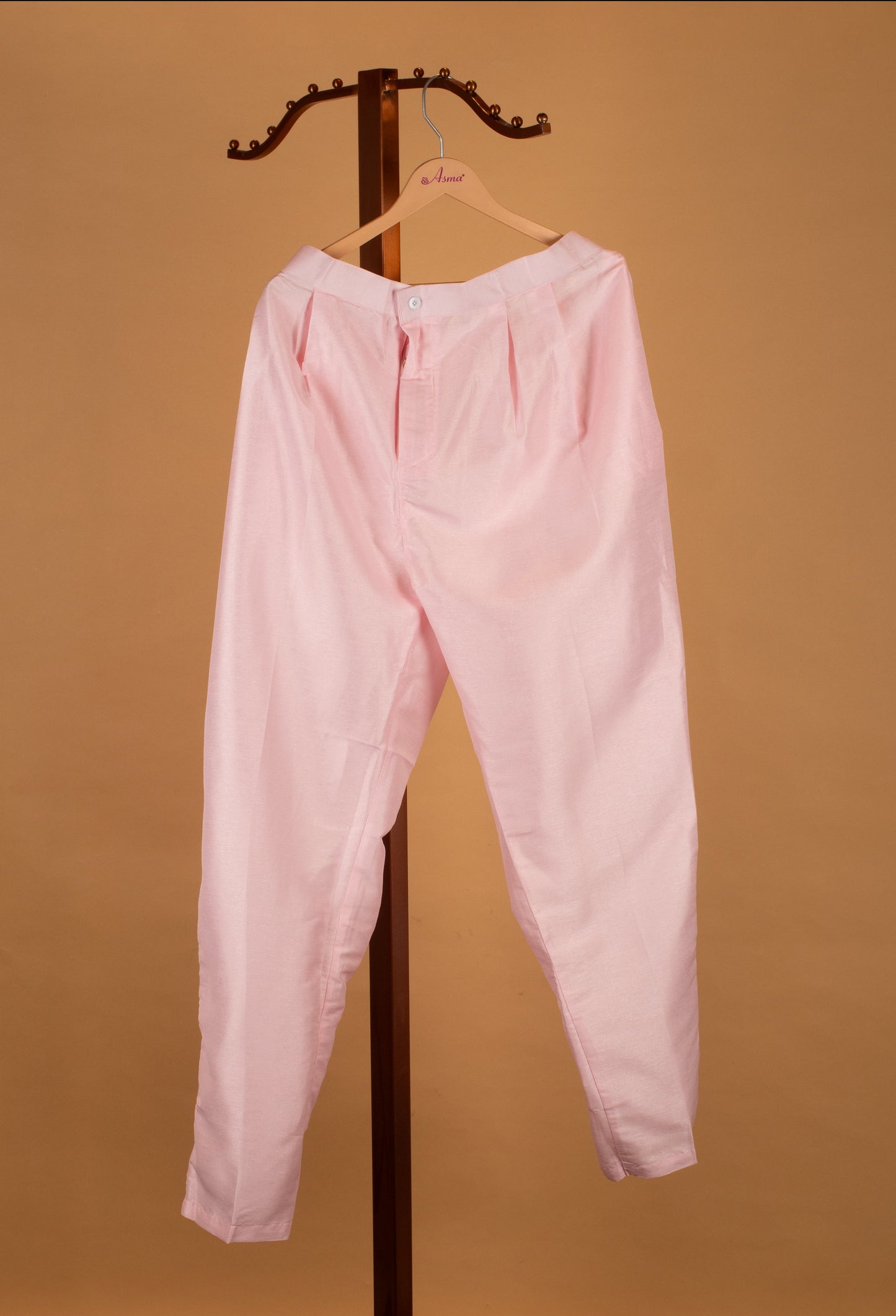 Men’s Pastel Pink Embroidered Nehru Jacket Kurta Set