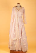 Blush Pink | Blush pink embroidered Anarkali suit with dupatta – product image 2 | 2