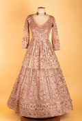 Dusty Rose Heavy Embroidered Bridal Lehenga with Dupatta