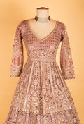 Dusty Rose Heavy Embroidered Bridal Lehenga with Dupatta