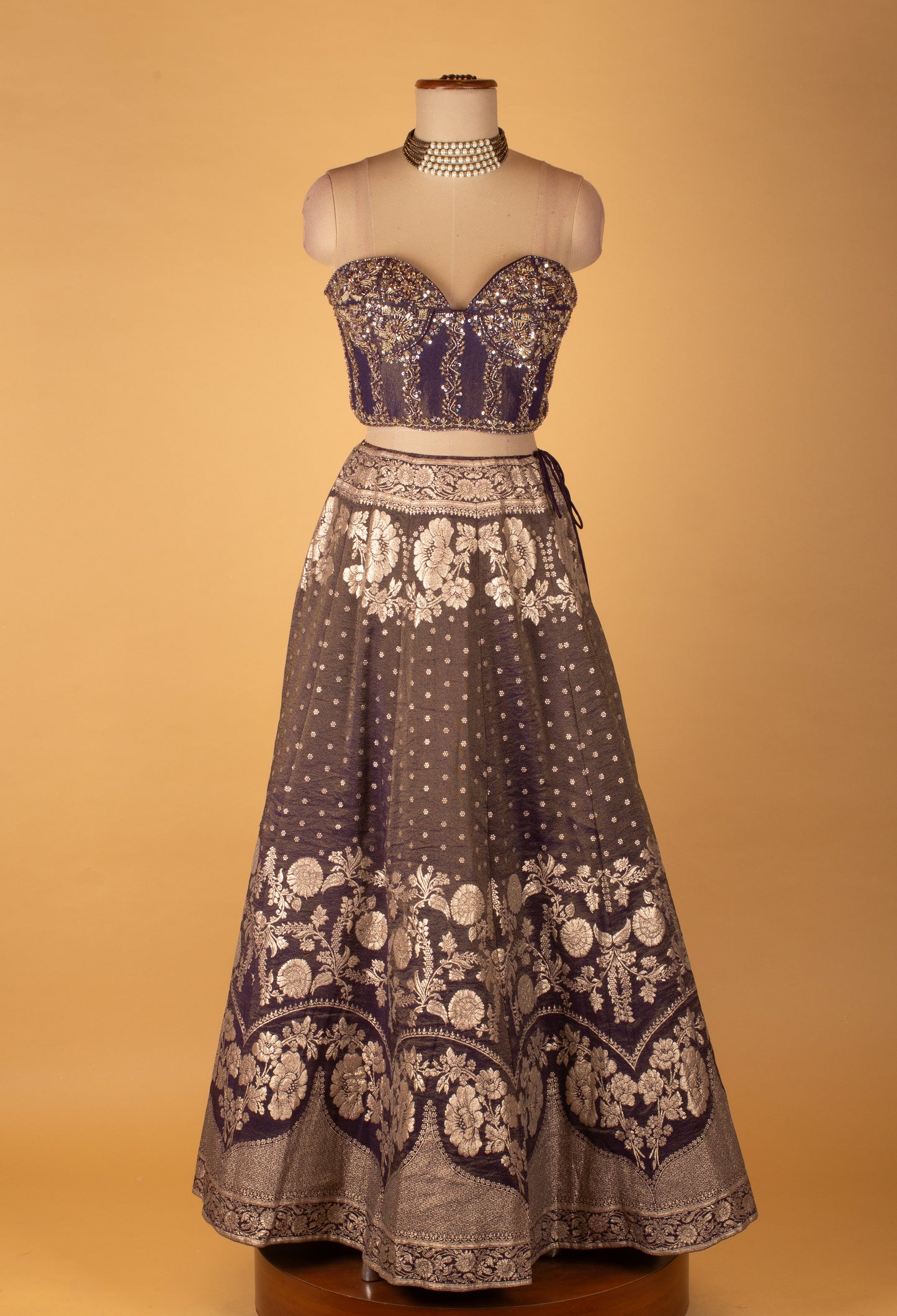 Royal Purple Embroidered Lehenga with Heavy Zari Dupatta – Designer Wedding & Festive Wear