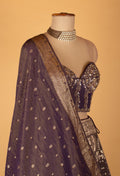 Royal Purple Embroidered Lehenga with Heavy Zari Dupatta – Designer Wedding & Festive Wear