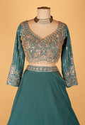 Teal Green Embroidered Lehenga Choli with Dupatta