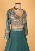 Teal Green Embroidered Lehenga Choli with Dupatta